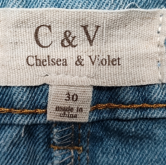 Women's C & V Chelsea & Violet Colorblock Blue Denim Mini Skirt | 30 - Picture 3 of 5